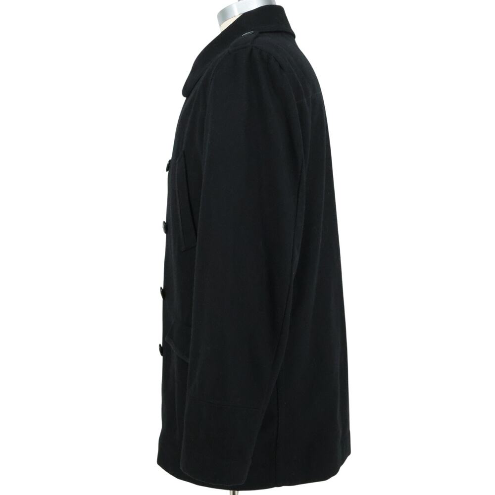 Calvin Klein Jeans Coat Jacket Mens XL Black Wool Blend Double Breasted Full Zip - Picture 15 of 16